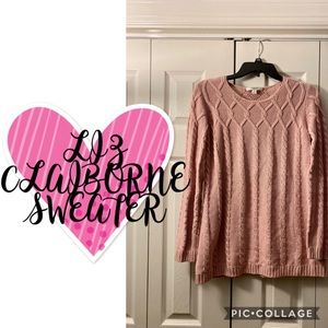 LIZ CLAIBORNE MAUVE PINK SWEATER